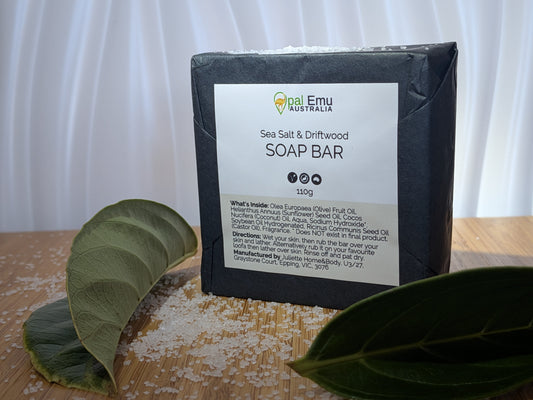 Sea Salt & Driftwood Soap Bar – Australian‑Made | Premium Signature Luxury Soap | Opal Emu Australia